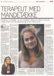 Terapeut med mandetække - Presse indslag i BT