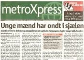 Unge mænd har ondt i sjælen - Rigtige mænd går i terapi - Presse indslag i MetroXpress