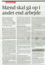 Mænd skal gå op i anet end arbejde - Presse indslag i politikken
