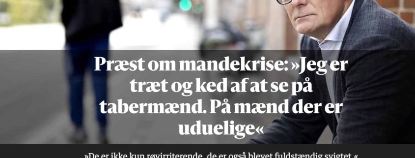 Citat fra en præst om mandekrise - Tabermænd
