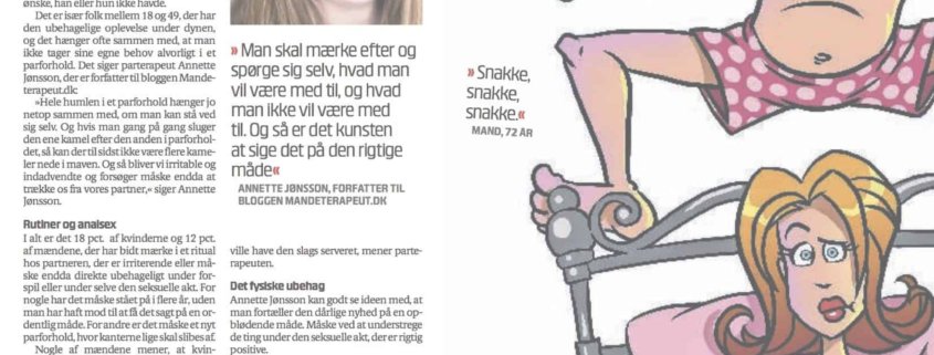 Annette Jønsson fortæller om parforhold i BT avisen